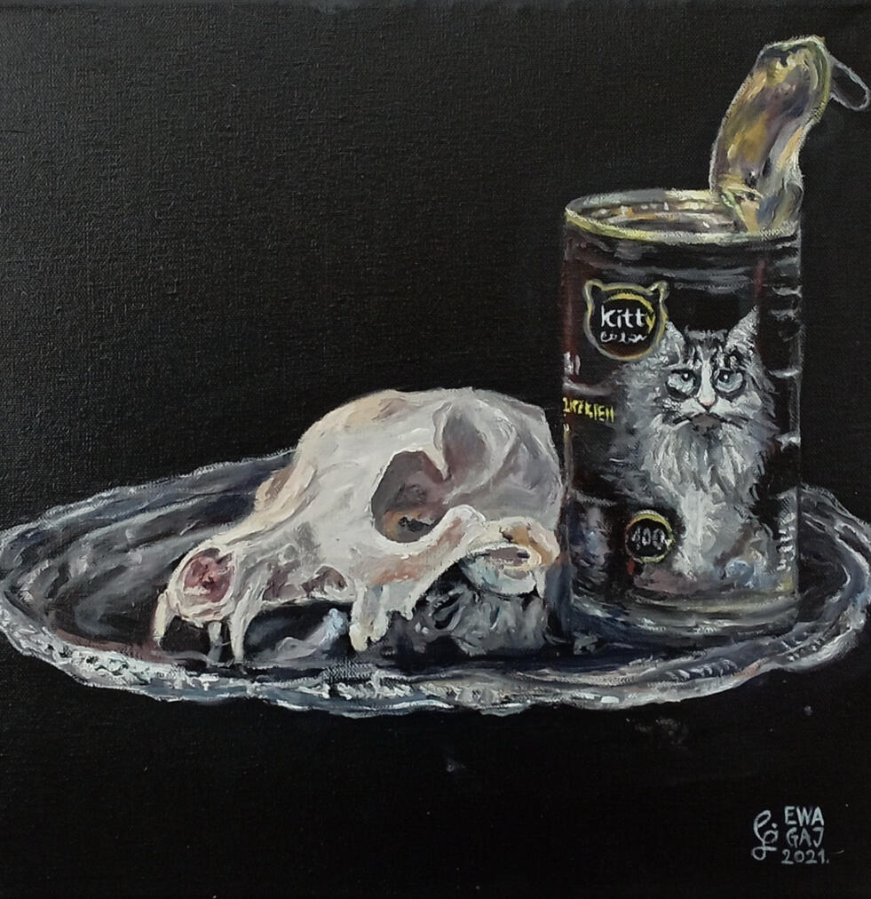 Bardzo martwa natura. 40x40 cm. Obraz olejny na płótnie. 2021r.