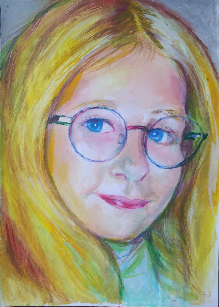 Hania Pastela olejna na papierze a3 Kolekcja prywatna