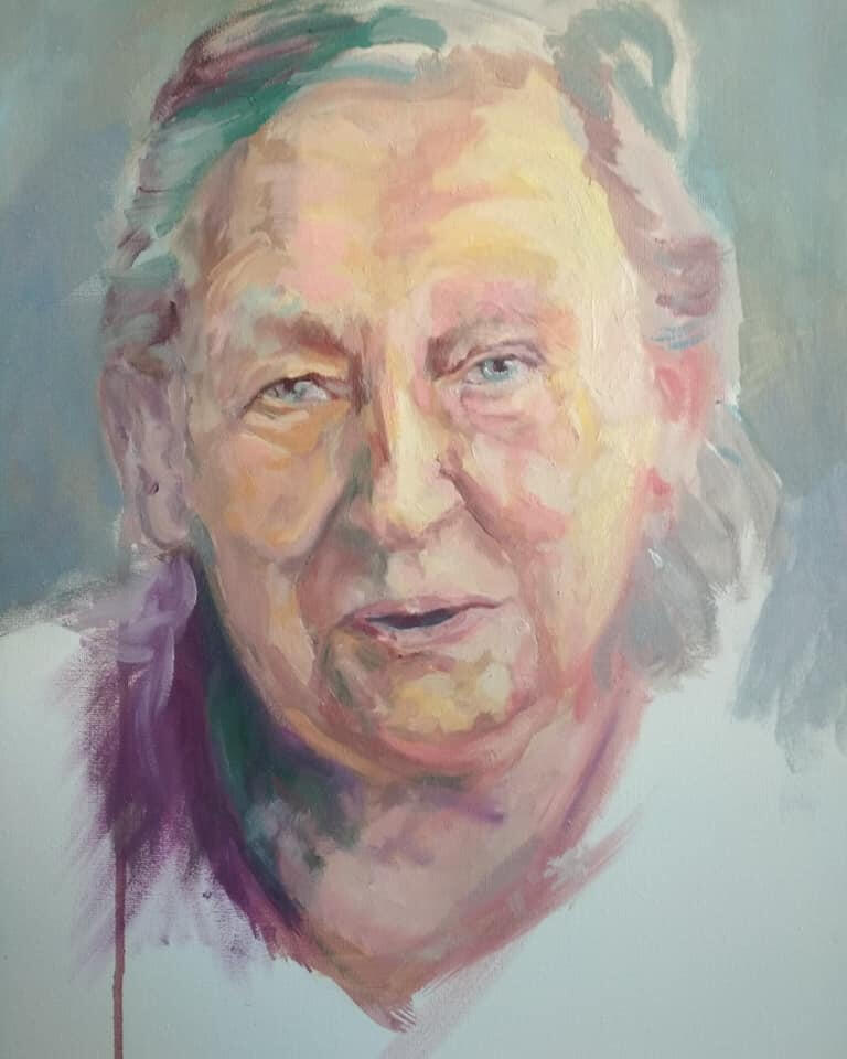 Moja babcia Marysia Olej na płótnie 50x60cm 2019r. Kolekcja prywatna