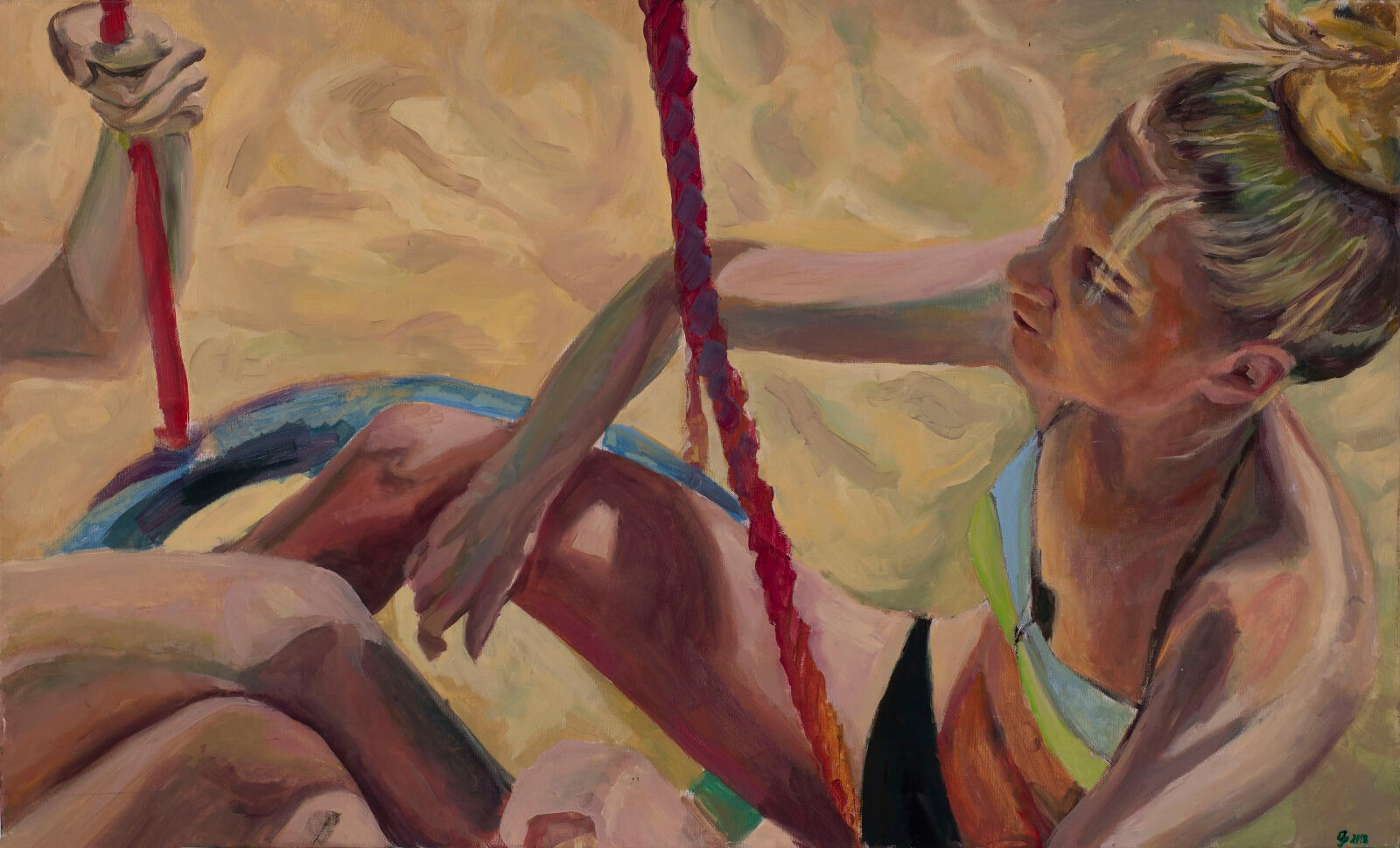 Córki. Obraz olejny na płótnie 110x60 cm. 2018r. Kolekcja prywatna