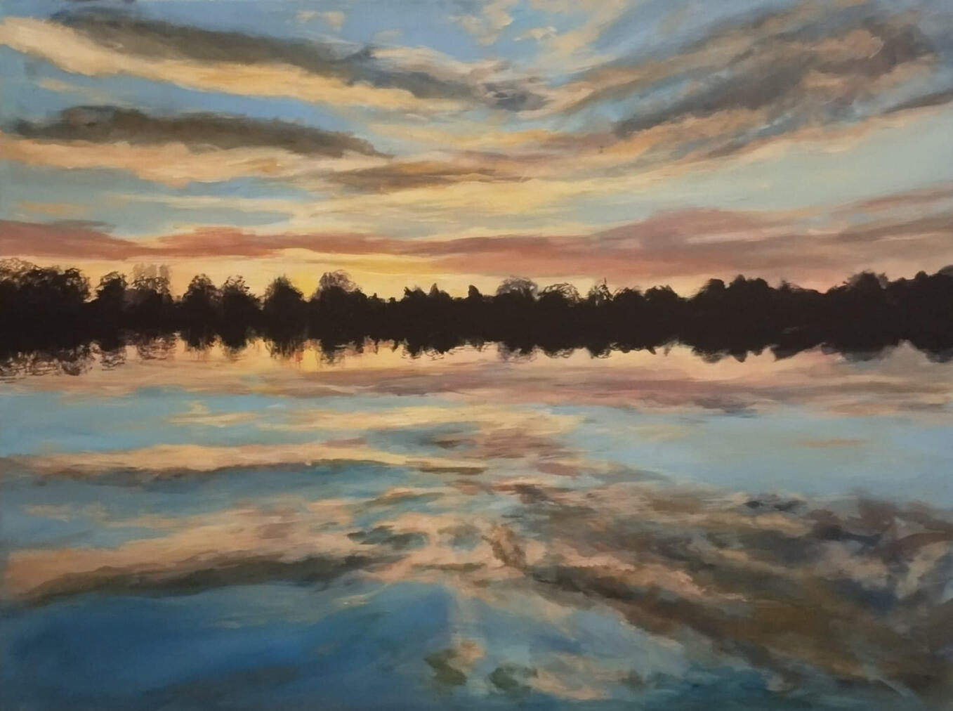 Zachód słońca Mrówki 2. Obraz akrylowy na płótnie 50x70cm. Kolekcja prywatna.