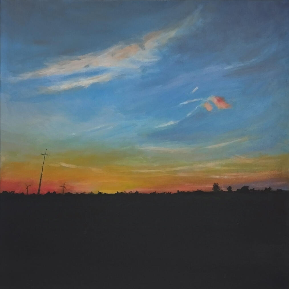 Zachód słońca w Kopydłówku.2 50x50cm.