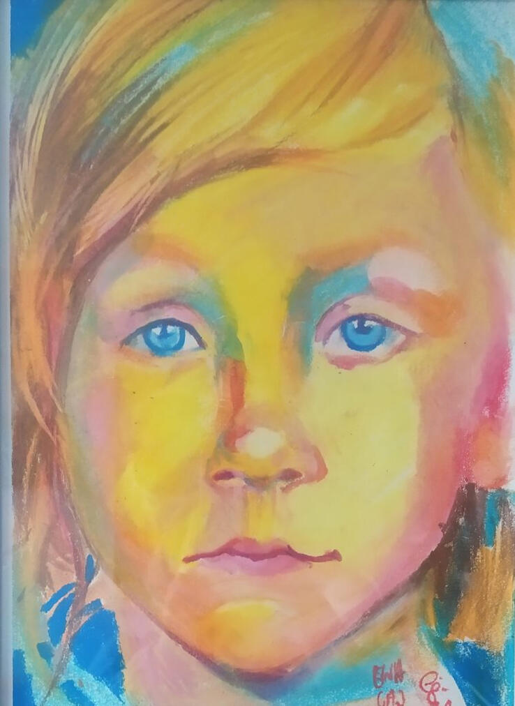 „Inga” Pastela olejna na papierze A3.