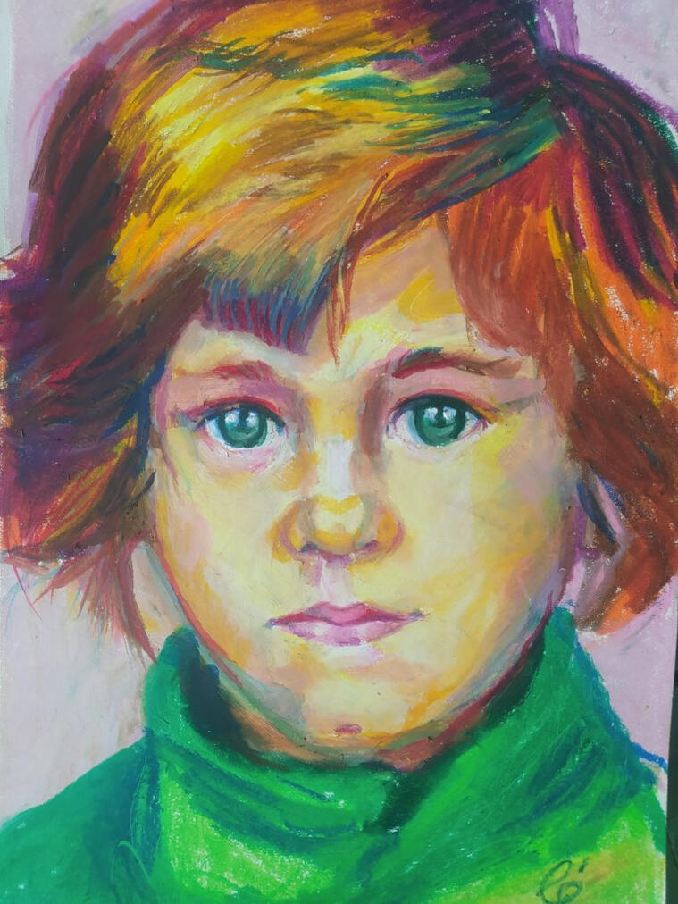 „Majka”. Pastela olejna na papierze a3.