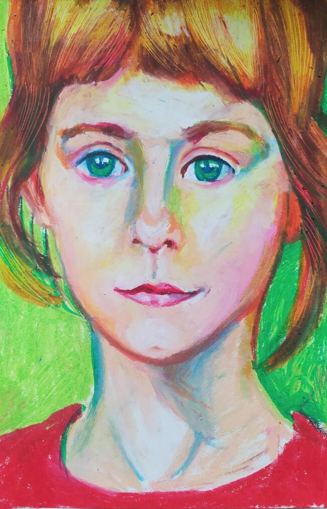 „Majka„. Pastela olejna na papierze. A3.